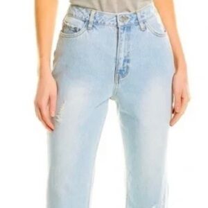 ❄️ Les Files High Rise Slit Hem Wide Leg Distressed Jeans